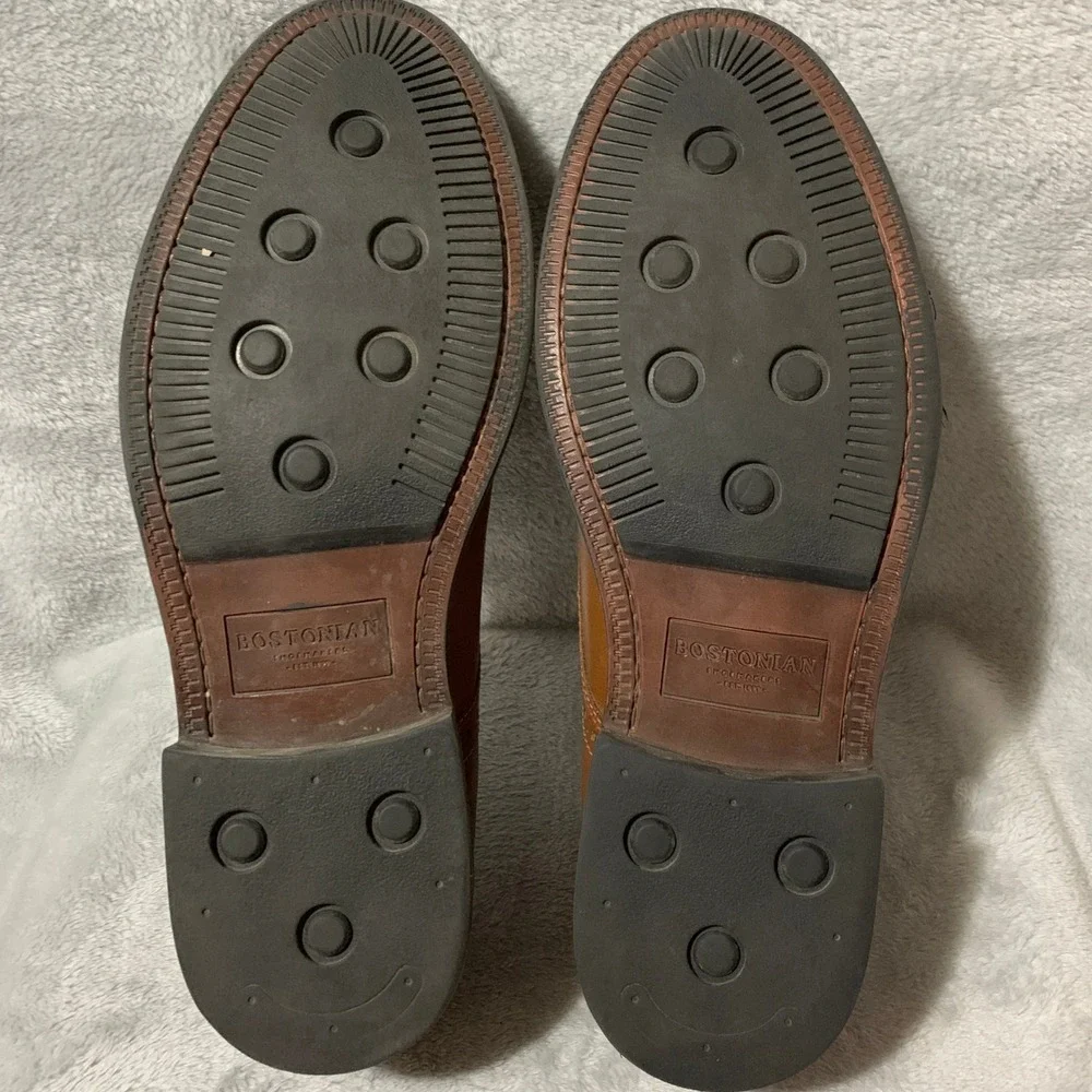 Bostonian Commonwealth‎ Men's Tan Leather Wingtip Oxford Dress Shoes Size 10.5